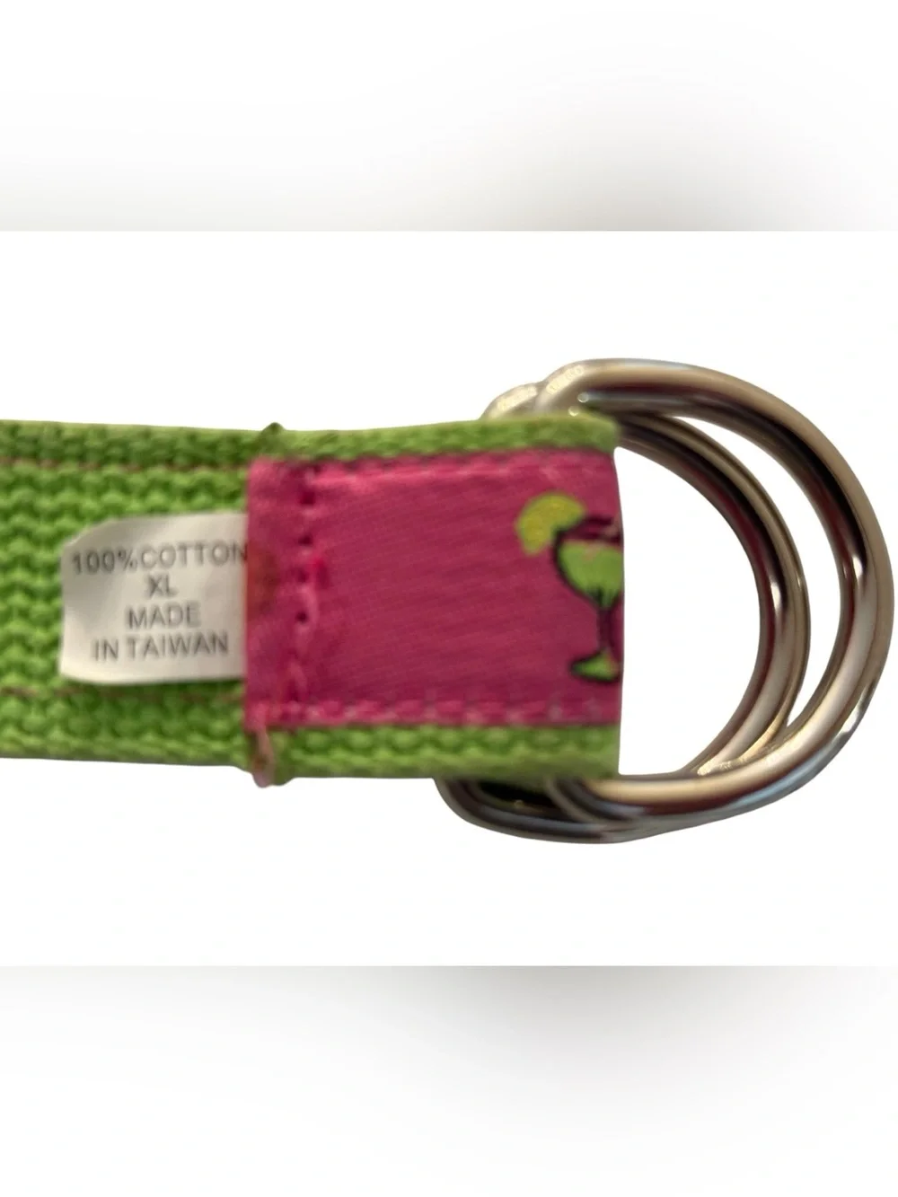 Margarita Pink & Lime Green Cocktail Print Fabric Belt Palm Springs Esthetic